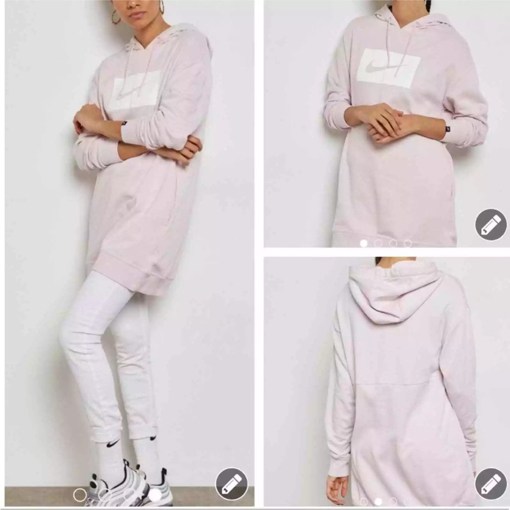 Nike pink tunic hoodie size Medium
